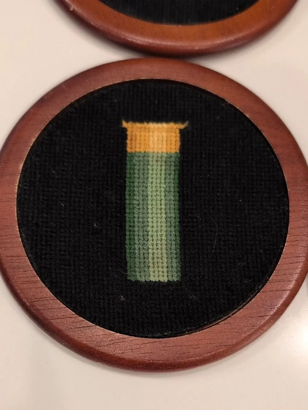 Smathers & Branson Shotgun Shells Needlepoint Coaster Set of 4 In Wood Box